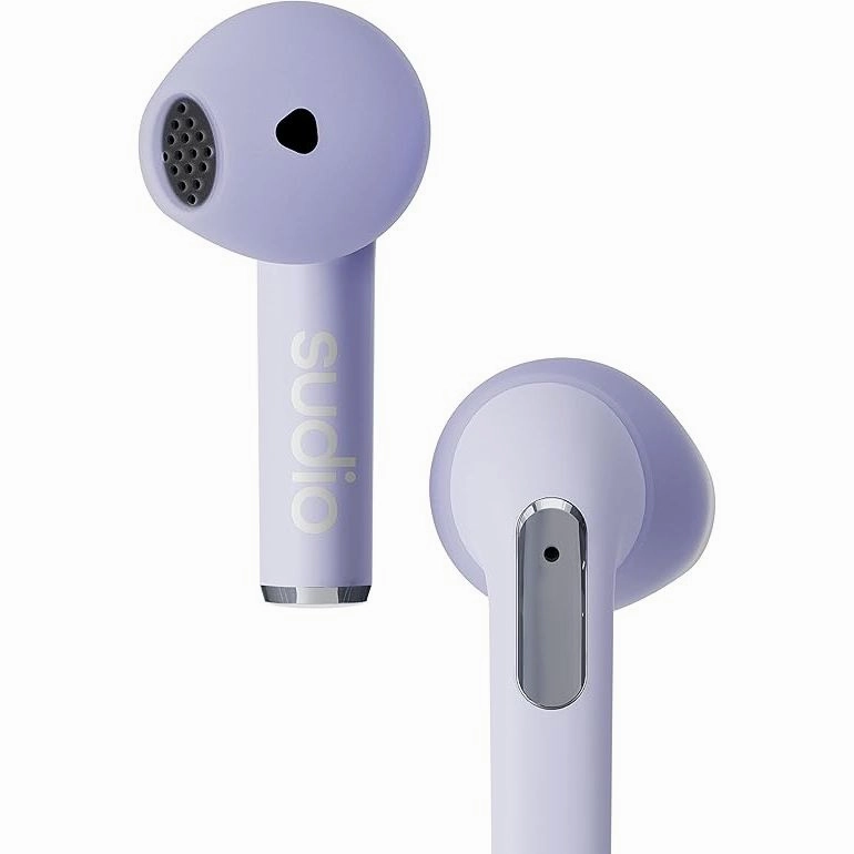 Sudio N2 True Wireless Earbuds Open-Ear, Bluetooth, 30H Battery, Mic, IPX4, Multipoint, USB-C & Wireless Charging - Purple Haze