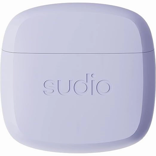 Sudio N2 True Wireless Earbuds Open-Ear, Bluetooth, 30H Battery, Mic, IPX4, Multipoint, USB-C & Wireless Charging - Purple Haze