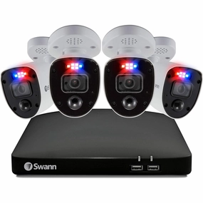 Swann 4K UHD 8-Channel DVR Security System with 2TB HDD, 4 Indoor/Outdoor CCTV Cameras, Color Night Vision, Motion & Heat Detection, Spotlights, Sirens - 856804RL xbox console, buy xbox series x, xbox accessories online