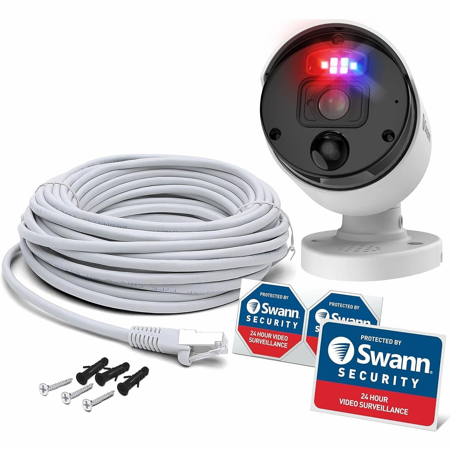 Swann Add-On NVR Bullet Security Camera with PoE connection, 4K Ultra HD Video, Indoor or Outdoor, Colour Night Vision, Heat Motion Detection, Face Recognition, 2-Way Talk, Smart Video Analytics 900BE