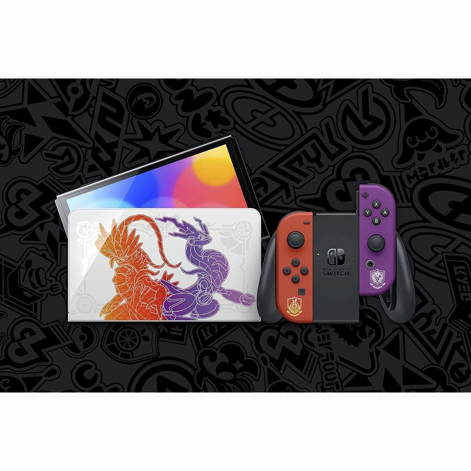 Switch Console, 64GB OLED Scarlet Violet   Red Purple Joy-Con