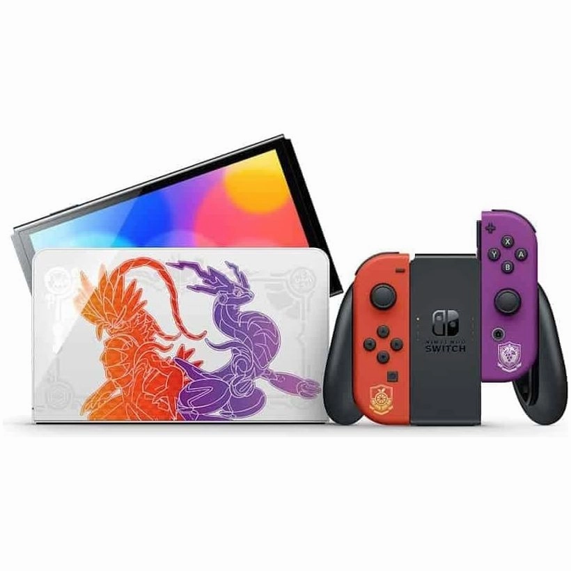 Switch Console, 64GB OLED Scarlet Violet   Red Purple Joy-Con