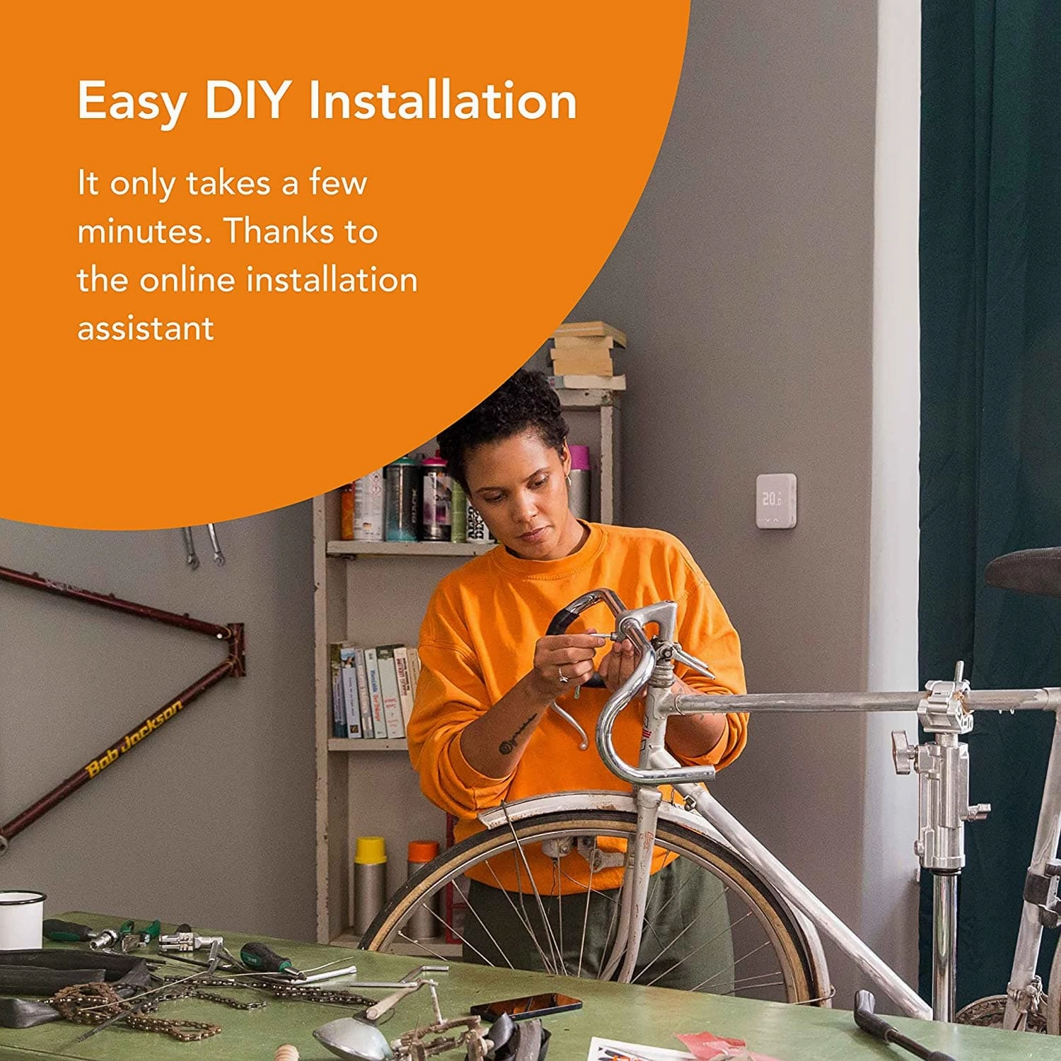 tado Wireless Smart Thermostat Starter Kit V3  Incl. Stand C Full Control Over Your Boiler And Hot Water From Anywhere, Save Energy, Easy DIY Installation