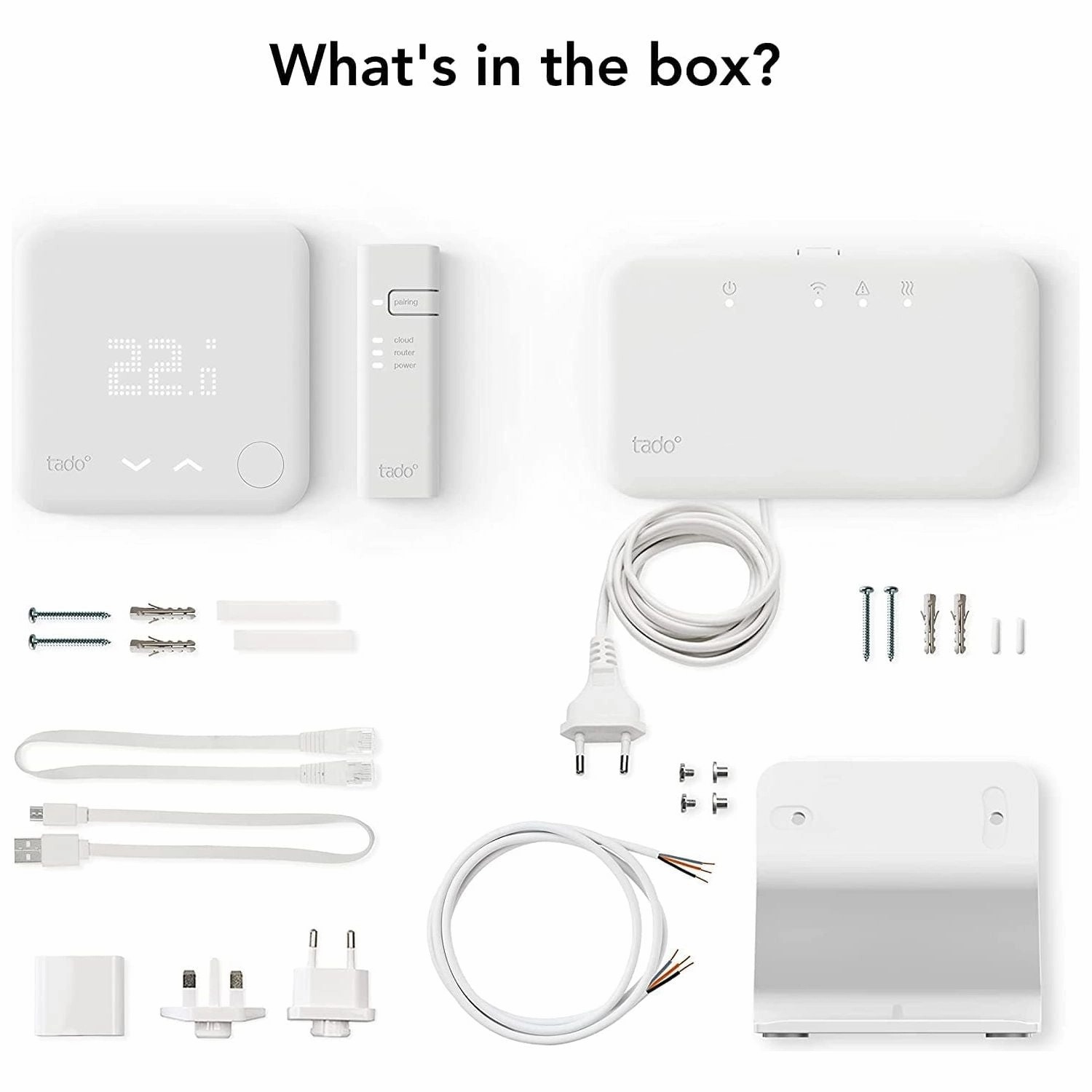tado Wireless Smart Thermostat Starter Kit V3  Incl. Stand C Full Control Over Your Boiler And Hot Water From Anywhere, Save Energy, Easy DIY Installation
