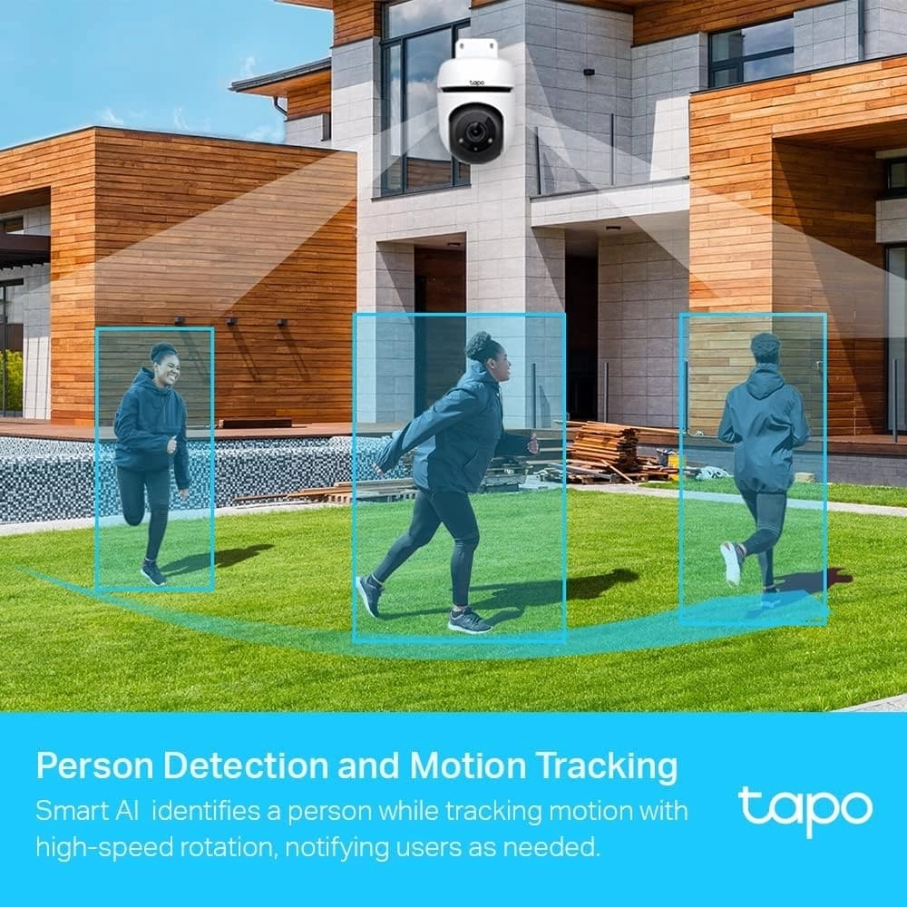 Tapo 1080p Full HD Pan/Tilt WiFi Outdoor Security Camera, 360?? Smart Person/Motion Detection, IP65 Weatherproof, Night Vision, Cloud &SD Card Storage, Works with Alexa & Google Home (TC40)