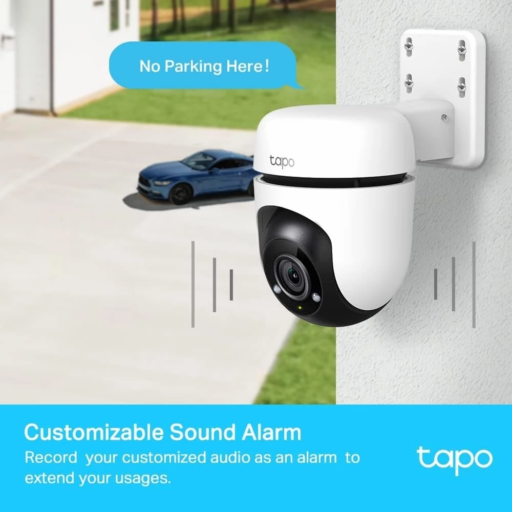 Tapo 1080p Full HD Pan/Tilt WiFi Outdoor Security Camera, 360 Smart Person/Motion Detection, IP65 Weatherproof, Night Vision, Cloud &SD Card Storage, Works with Alexa & Google Home (TC40)