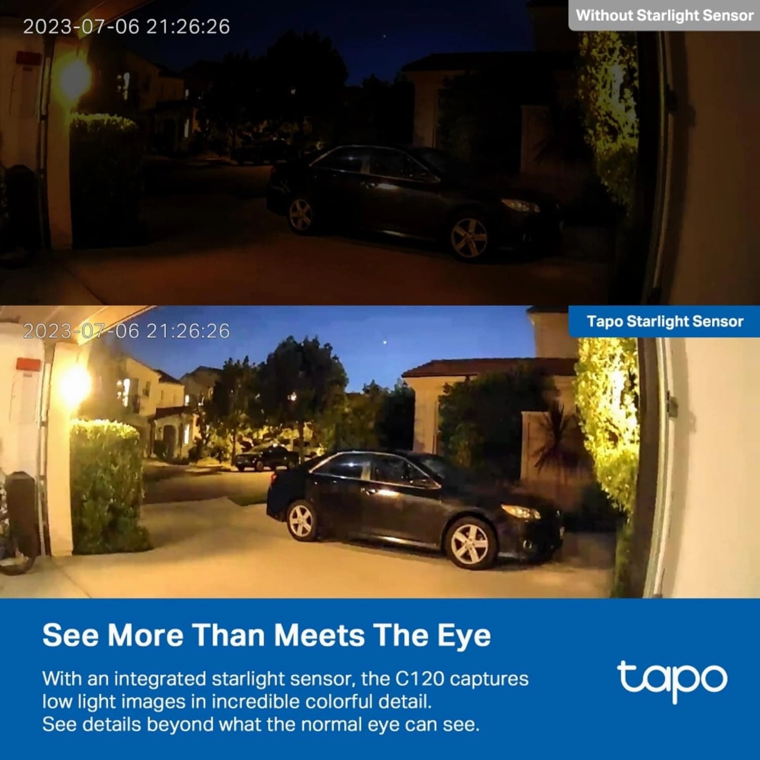Tapo 2K Indoor/Outdoor Wi-Fi Home Security Camera, IP66 Weatherproof, AI&Baby Cry Detection, Colour Night Vision, Cloud & SD Card Storage up to 512G, work with Amazon Alexa & Google (Tapo C120)