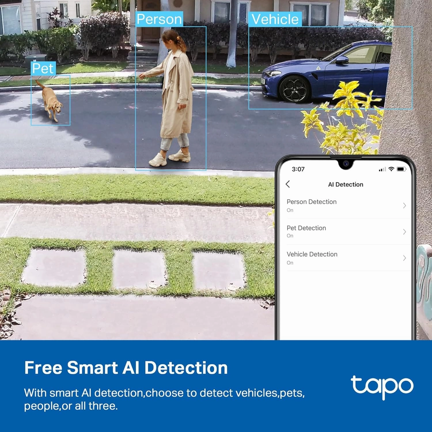 Tapo 2K Indoor/Outdoor Wi-Fi Home Security Camera, IP66 Weatherproof, AI&Baby Cry Detection, Colour Night Vision, Cloud & SD Card Storage up to 512G, work with Amazon Alexa & Google (Tapo C120)