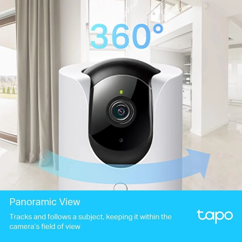 Tapo 2K QHD Pan/Tilt Security Camera, AI Detection, Privacy Protection, Starlight Sensor, 2-way Audio, 4MP, Night Vision, Cloud&SD Card Storage, Works with Alexa (Tapo C225)