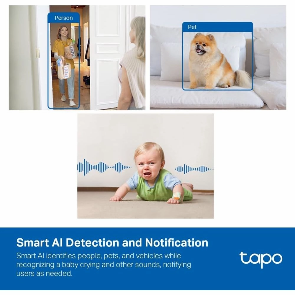 Tapo C125 Smart Security Indoor Camera, 2K QHD, AI Detection, Privacy Shutter, Night Vision, 140?? FOV, Local/Cloud Storage