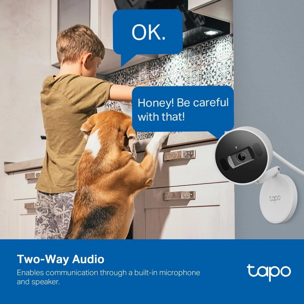 Tapo C125 Smart Security Indoor Camera, 2K QHD, AI Detection, Privacy Shutter, Night Vision, 140 FOV, Local/Cloud Storage