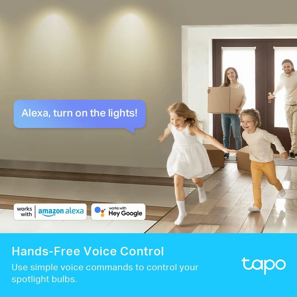 Tapo L610 Smart GU10 LED Bulbs (4-Pack), Warm Dimmable 1-100%, Wi-Fi Spotlight, Energy-Saving, Alexa & Google Compatible, No Hub Required