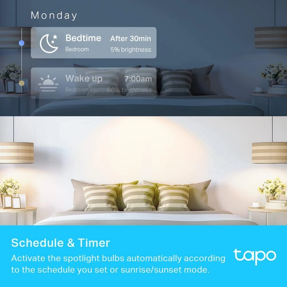 Tapo L610 Smart GU10 LED Bulbs (4-Pack), Warm Dimmable 1-100%, Wi-Fi Spotlight, Energy-Saving, Alexa & Google Compatible, No Hub Required