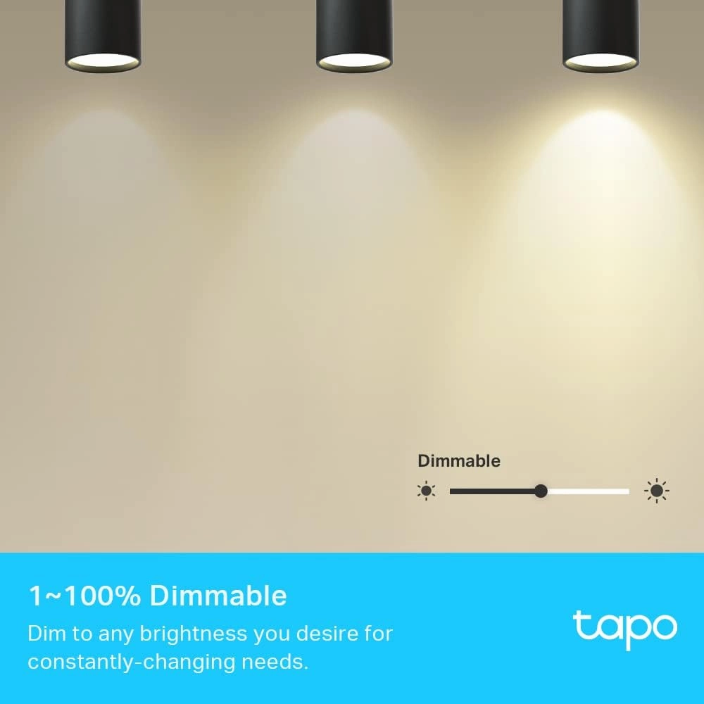 Tapo L610 Smart GU10 LED Bulbs (4-Pack), Warm Dimmable 1-100%, Wi-Fi Spotlight, Energy-Saving, Alexa & Google Compatible, No Hub Required