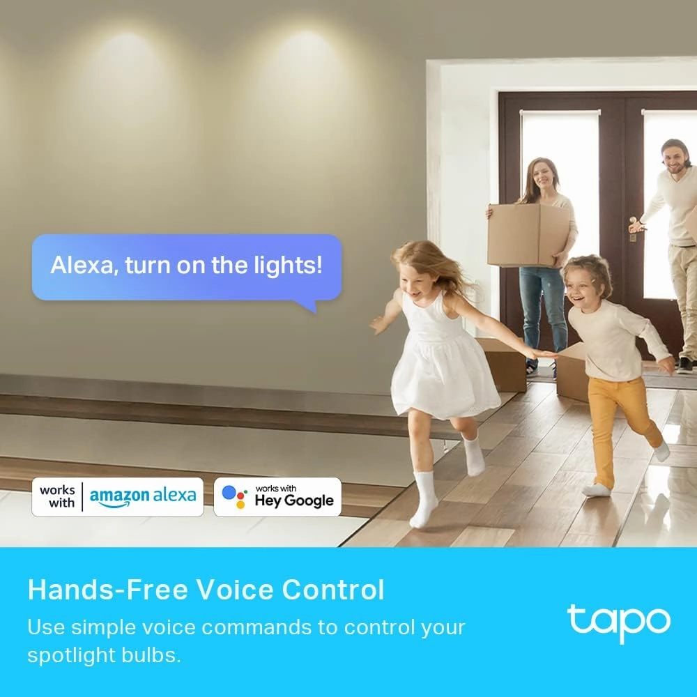 Tapo L610 Smart GU10 LED Bulbs (4-Pack), Warm Dimmable 1-100%, Wi-Fi Spotlight, Energy-Saving, Alexa & Google Compatible, No Hub Required