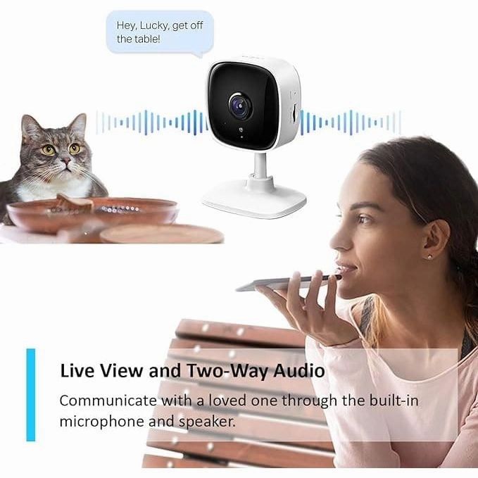 Tapo Mini Smart Security Camera, Indoor CCTV, Works with Alexa&Google Home, No Hub Required, 1080p, 2-Way Audio, Night Vision, SD Storage, Device Sharing (TC60)