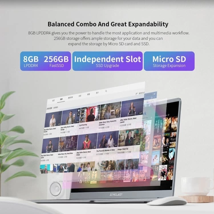Teclast F7 Plus 3 14.1 inch, Intel N4120, 8GB RAM 256GB SSD - Silver