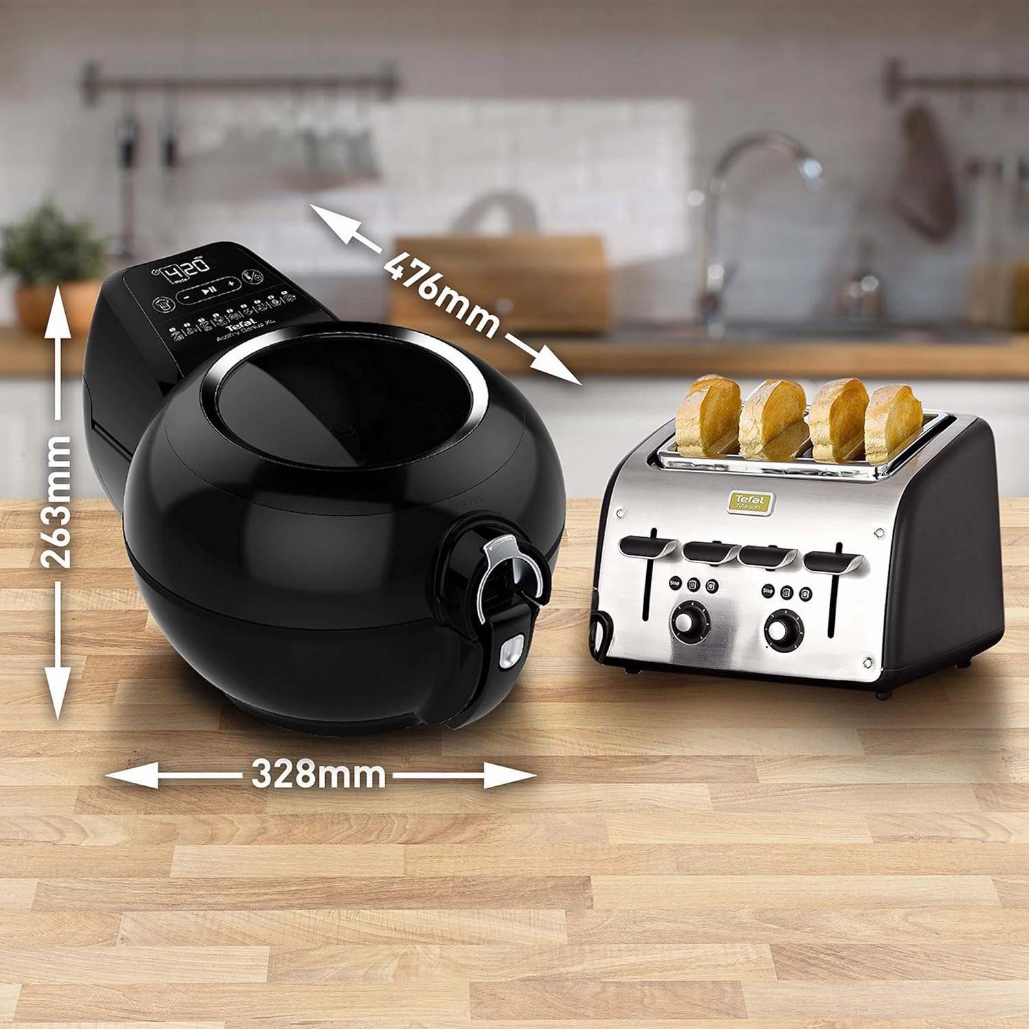 Tefal ActiFry Genius XL [AH960840] Health Air Fryer, Black, 1.7 kg, 8 Portions