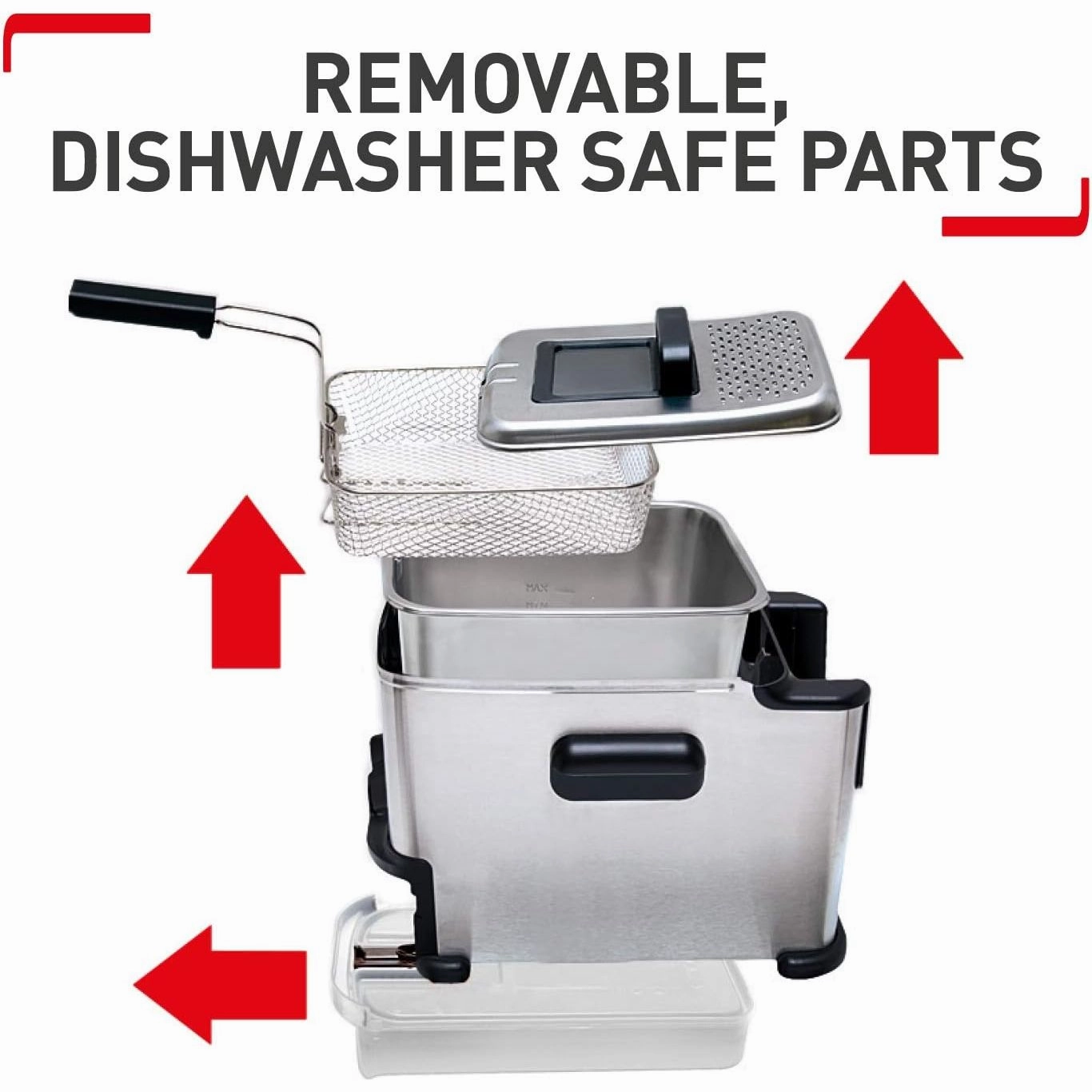 Tefal Compact Deep Fryer Oleo Clean 2L  Stainless Steel, Oil Filtration & Storage, 1500W (FR701640)