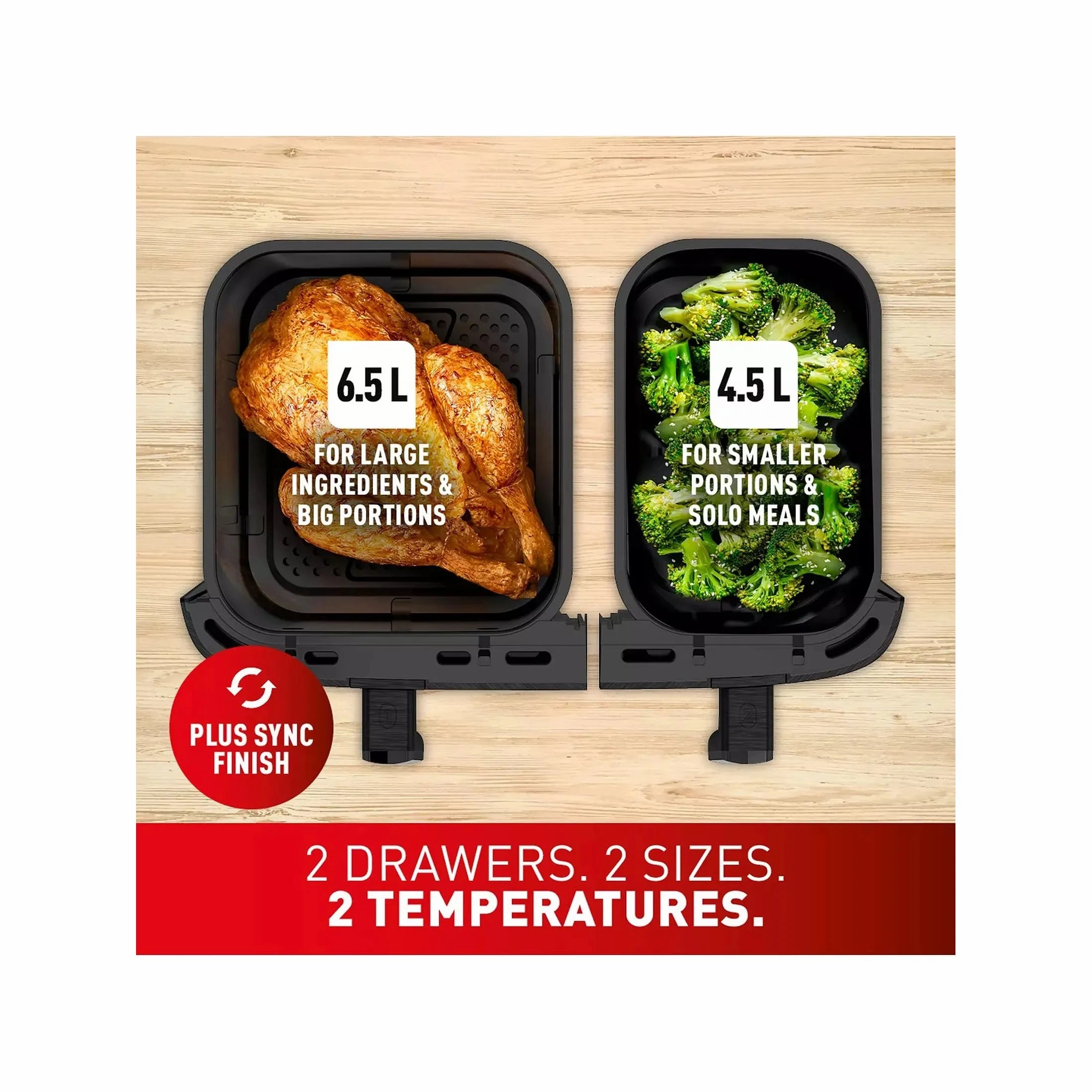 Tefal Easy Fry XXL Dual Air Fryer, Coal Grey - 11L