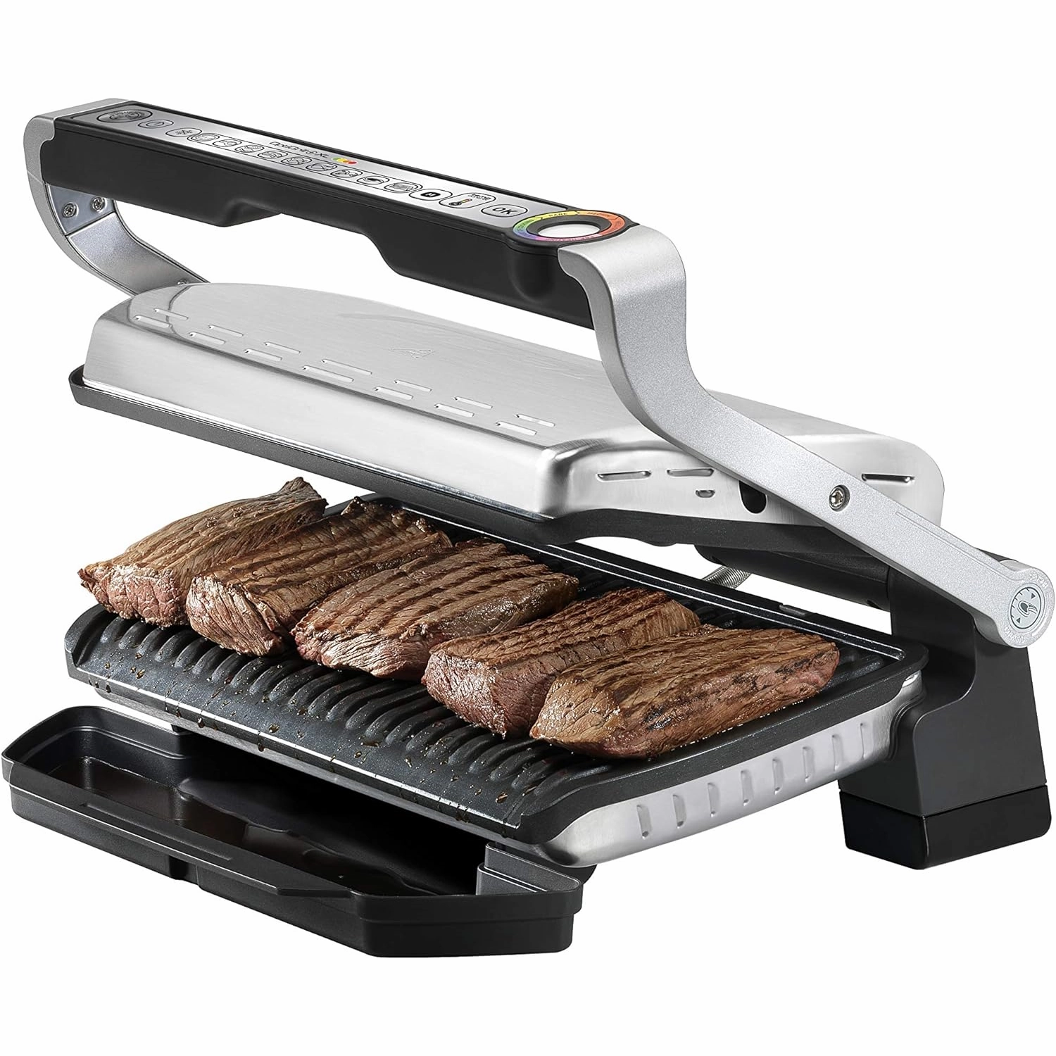 Tefal OptiGrill  XL [GC722D40] Intelligent Health Grill, 9 Automatic Settings, Stainless steel, 2180W, 6-8 Portions, 48.9 x 38.2 x 22.8 cm