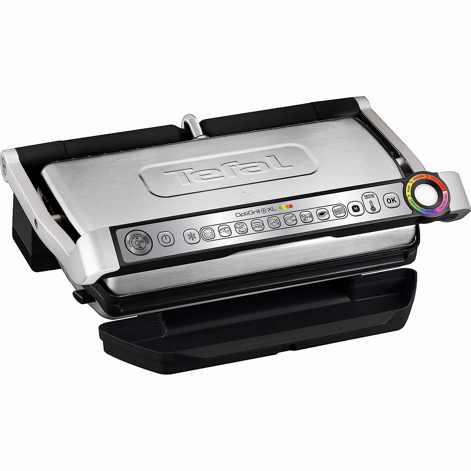 Tefal OptiGrill  XL [GC722D40] Intelligent Health Grill, 9 Automatic Settings, Stainless steel, 2180W, 6-8 Portions, 48.9 x 38.2 x 22.8 cm