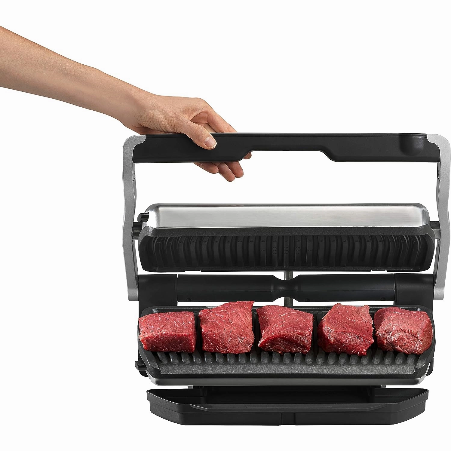 Tefal OptiGrill  XL [GC722D40] Intelligent Health Grill, 9 Automatic Settings, Stainless steel, 2180W, 6-8 Portions, 48.9 x 38.2 x 22.8 cm