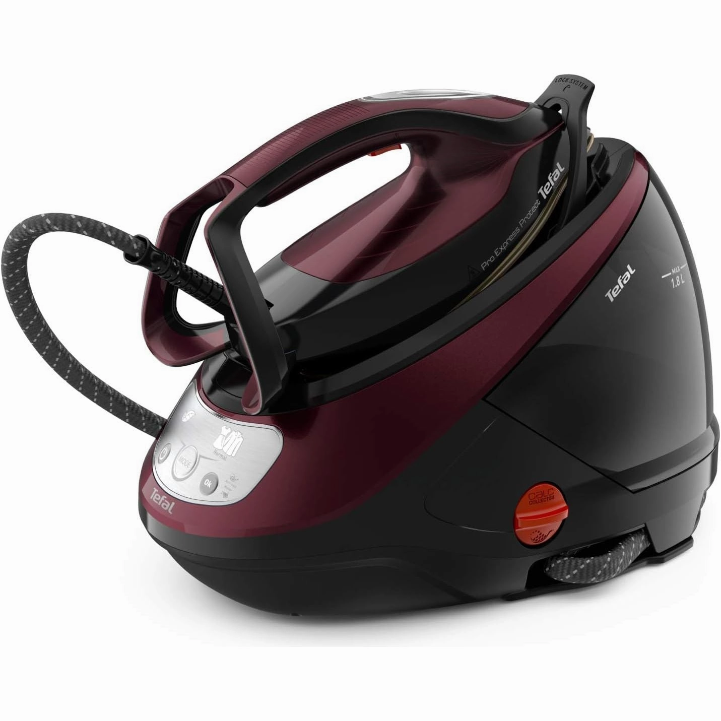 Tefal Pro Express Protect Steam Generator Iron  1.8L, 7.5 Bar, 140g/min Continuous Steam, 560g/min Boost, 2600W, Removable Scale Collector  Burgundy & Black (GV9230) xbox console, buy xbox series x, xbox accessories online