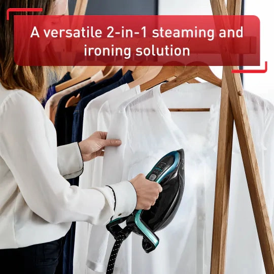 Tefal Pro Express Vision GV9822G0 Steam Generator Iron  Anti-Scale Technology, High-Pressure Steam  Alpine Blue