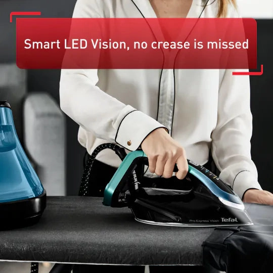 Tefal Pro Express Vision GV9822G0 Steam Generator Iron  Anti-Scale Technology, High-Pressure Steam  Alpine Blue
