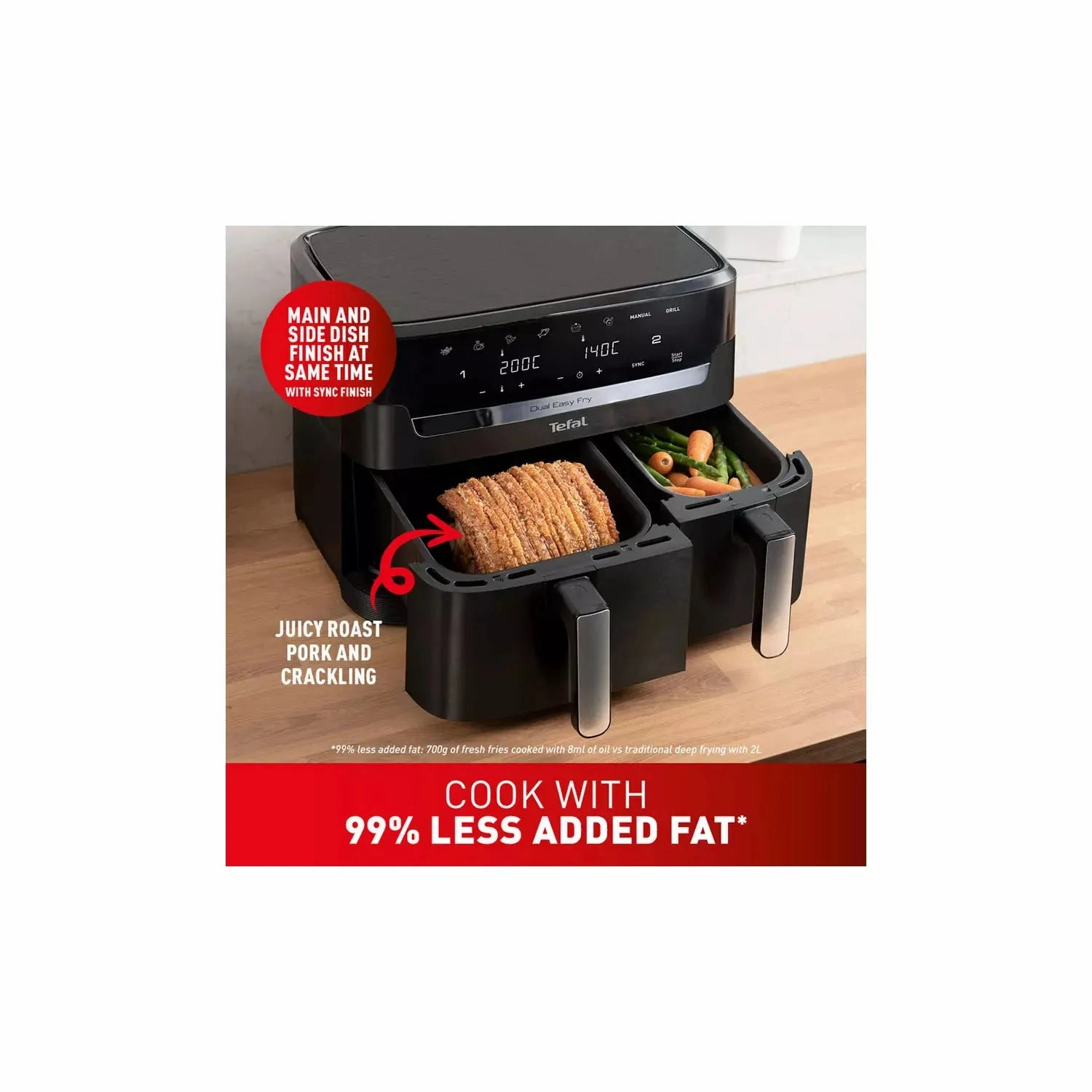 Tefal XXL Dual Easy Fry Air Fryer (EY9428G0)