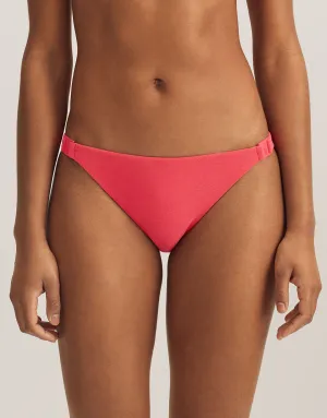 Terry Logo Trim Devin Hipster Bikini Pant - Coral