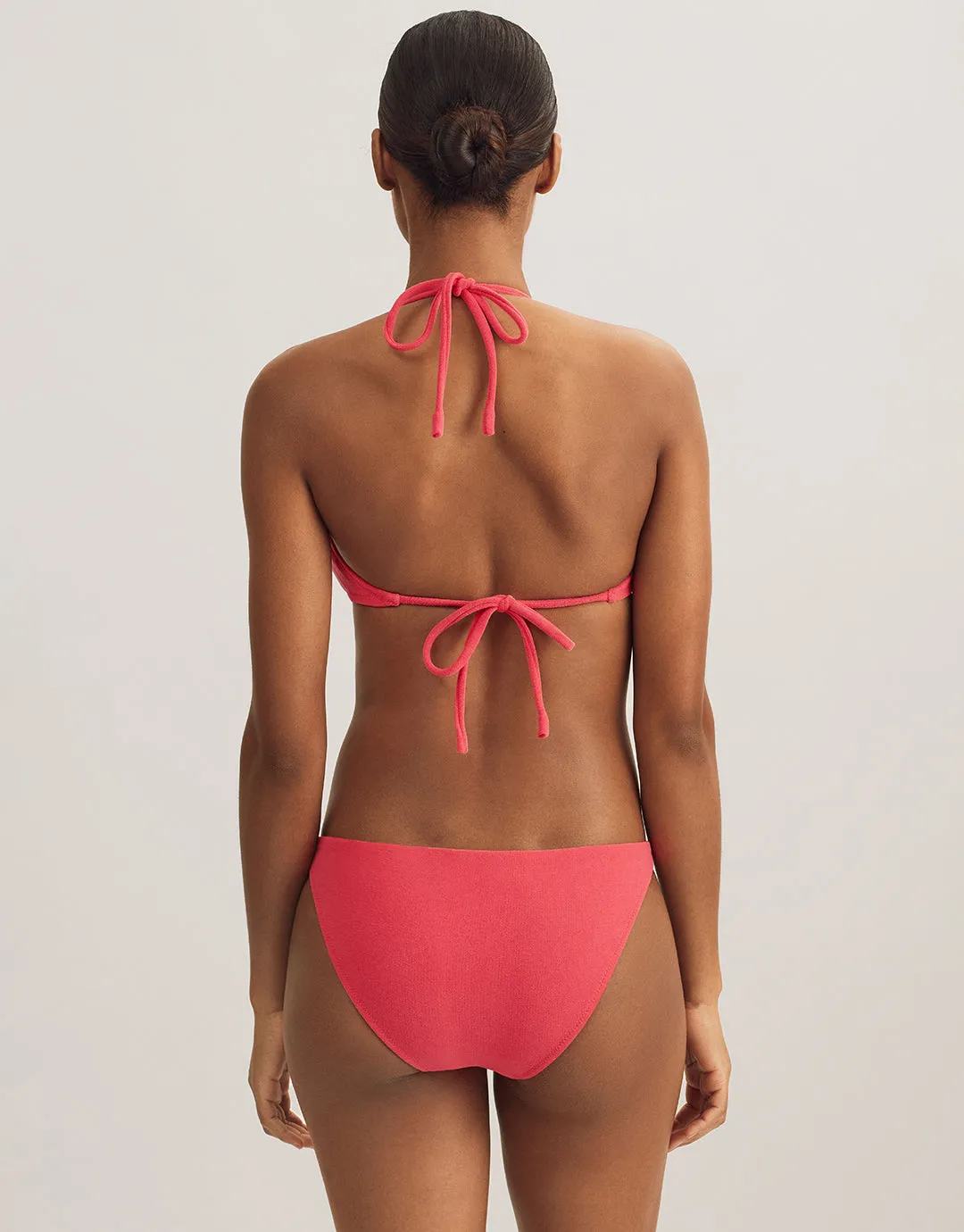 Terry Logo Trim Devin Hipster Bikini Pant - Coral