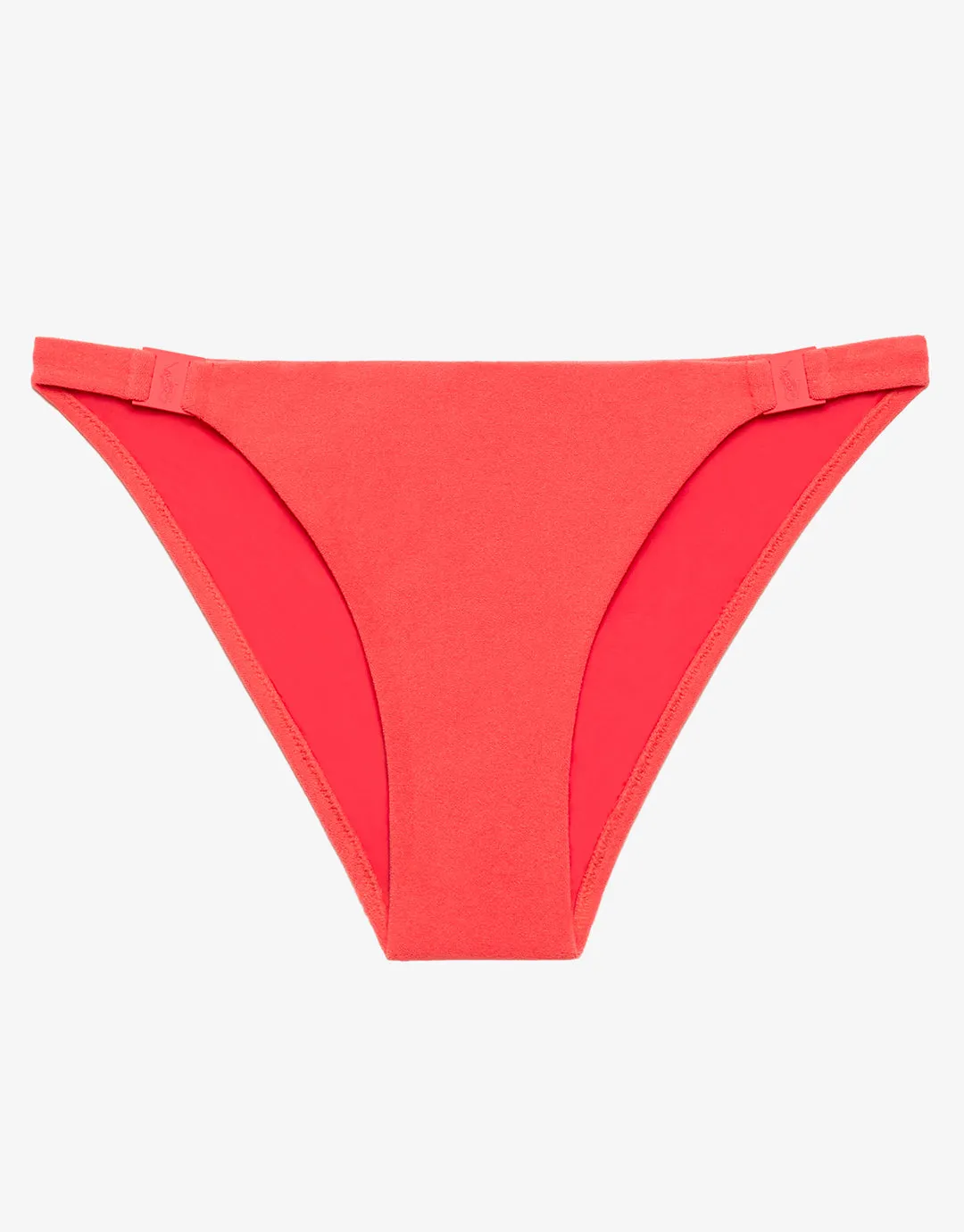 Terry Logo Trim Devin Hipster Bikini Pant - Coral