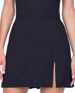 Textured Cover Up Side Slit Skirt In Jazz Black