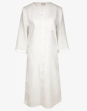 The White Collection Midi Beach Shirt - Natural White