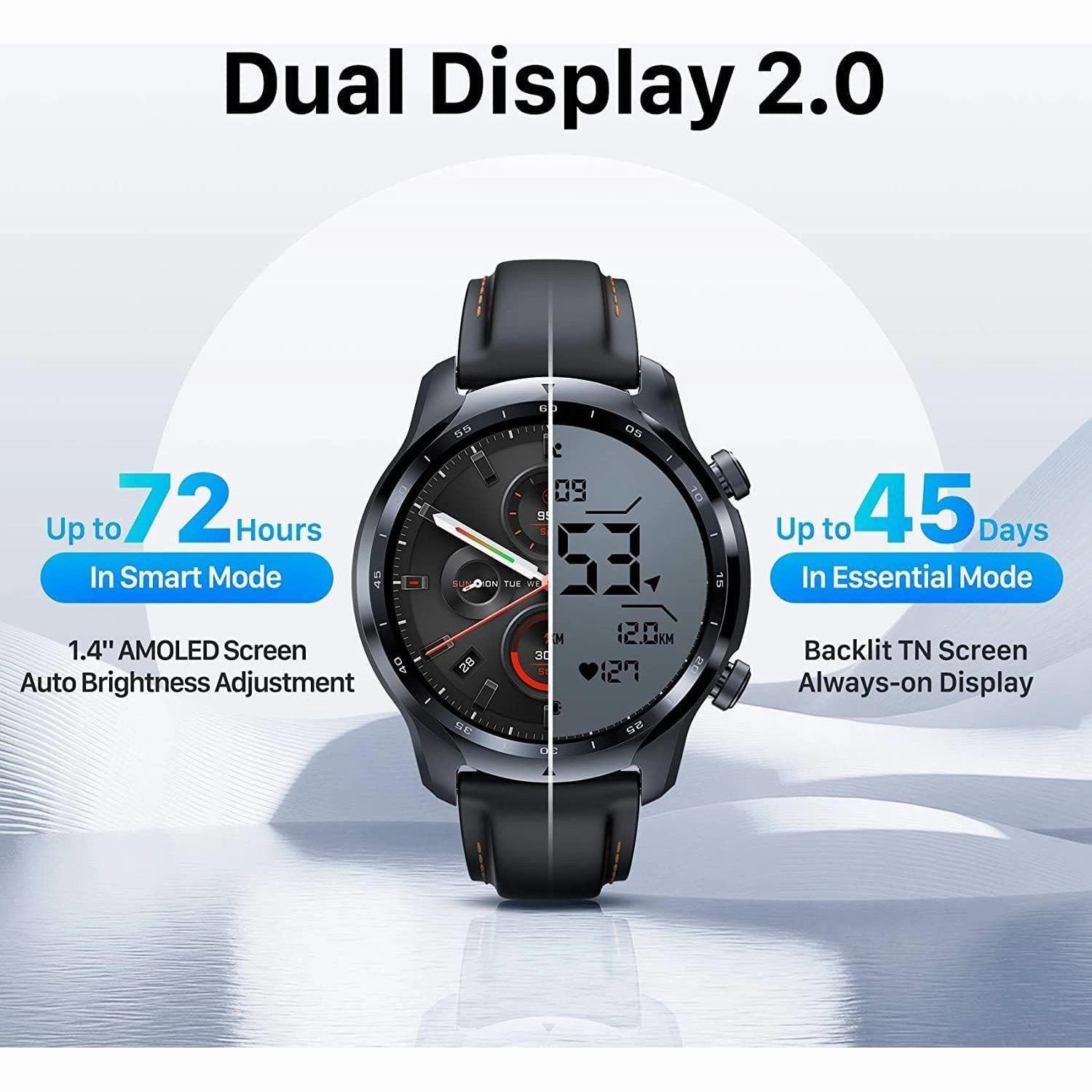 Ticwatch Pro 3 LTE smartwatch, Wear OS by Google, Qualcomm Snapdragon Wear 4100 platform, heart rate sleep tracking and NFC, IP68 ready to swim, long battery life