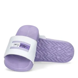 Tommy Hilfiger Flag Print Pool Slide White/Lilac