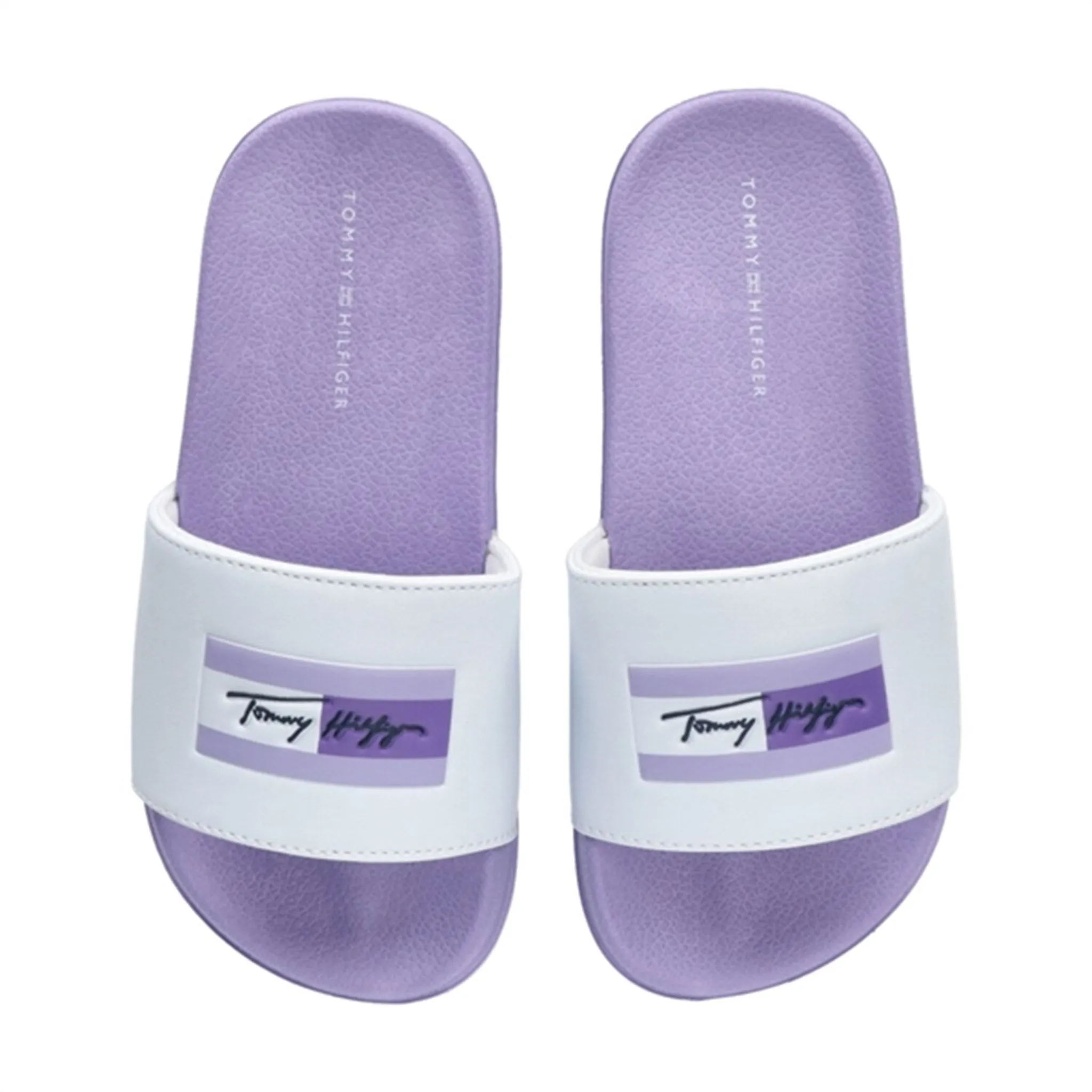 Tommy Hilfiger Flag Print Pool Slide White/Lilac