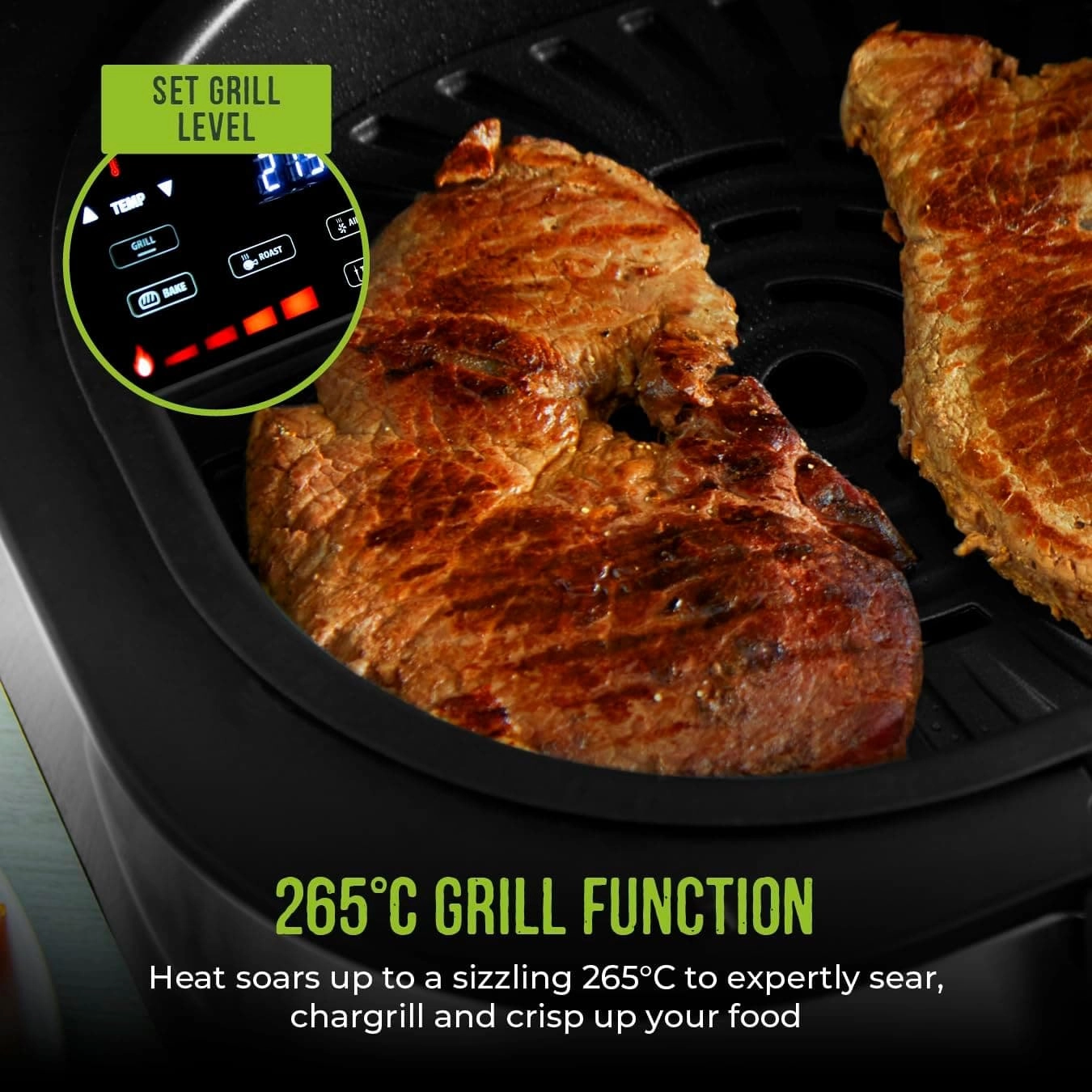 Tower T17131 Vortx 5 in 1 Air Fryer and Grill with Crisper, 5.6L, 1700W, Black