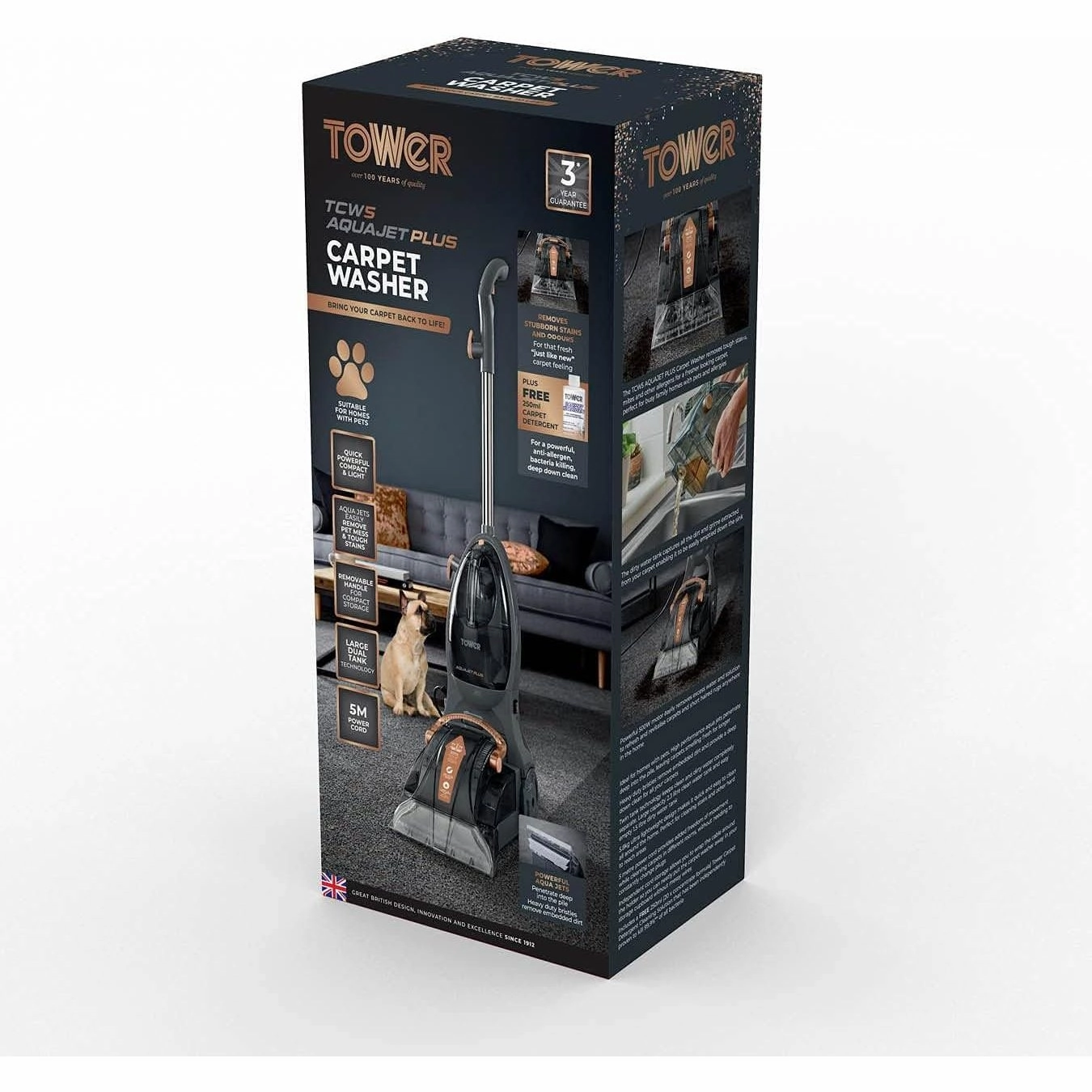 Tower T548003L TCW AQUAJET PLUS Carpet Washer - Rose Gold and Grey