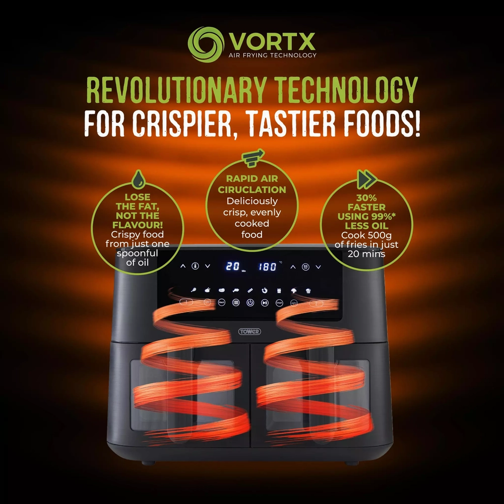 TOWER Vortx Vizion [T17151BM] Air Fryer - Black