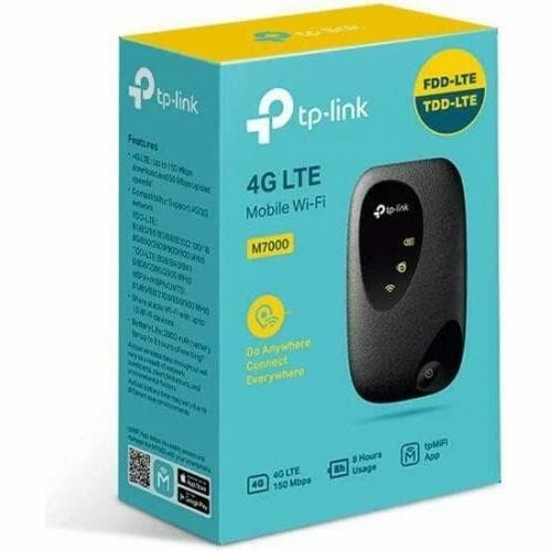 TP-Link 4G Cat4 LTE Travel Mobile Mi-Fi Hotspot, Connection with Up to 10 Devices, Compatible with Most of the Network, Rechargeable /Up to 8 hours life Battery, Easy Management with tpMiFi App(M7000)