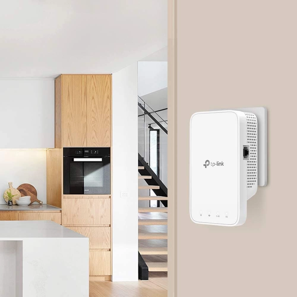 TP-Link AC1200 Mesh Dual Band Wi-Fi Range Extender, Broadband/Booster/Hotspot 1 Ethernet Port, Built-In Access Point Mode, Works with Any Wi-Fi Router, UK Plug