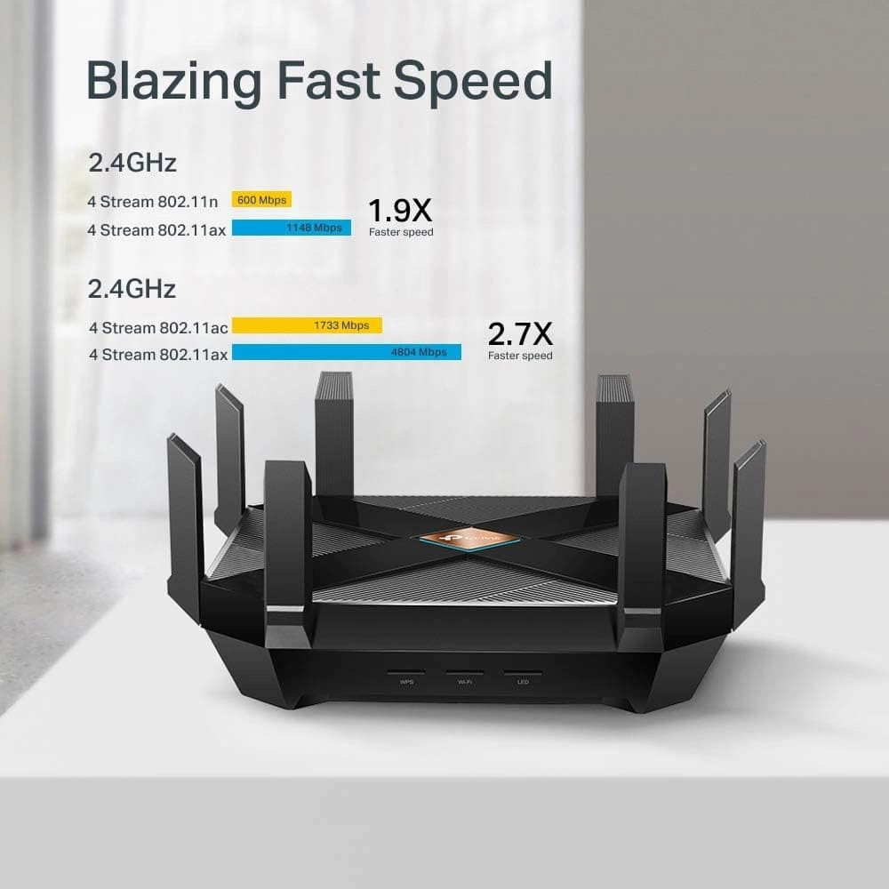 TP-Link Archer AX6000 Next-Gen WiFi 6 Gigabit Dual Band Wireless Cable Router, WiFi Speed up to 4804Mbps/5GHz 1148Mbps/2.4GHz, 8 Gigabit LAN Ports, Ideal for Gaming Xbox/PS4/Steam & 4K/8K Streaming