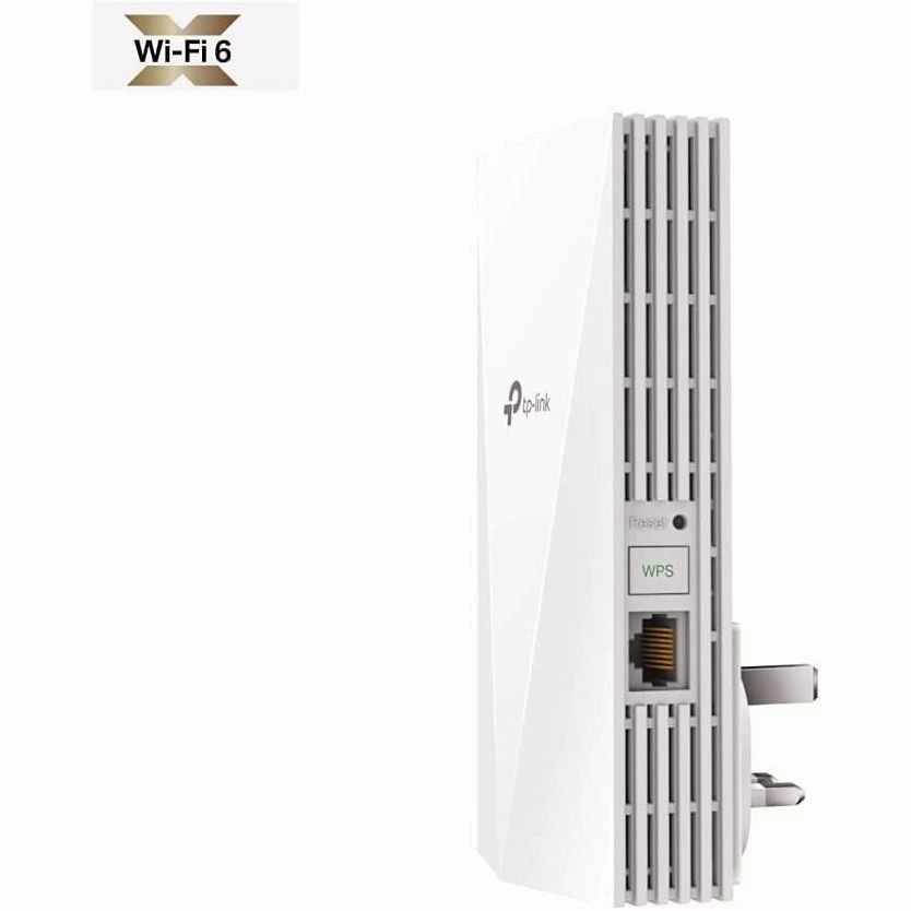 TP-Link AX1800 Dual Band Wi-Fi 6 Range Extender, Broadband/Wi-Fi Extender, Wi-Fi Booster/Hotspot with 1 Gigabit Port, Built-In Access Point Mode, Easy Setup, UK Plug (RE600X)