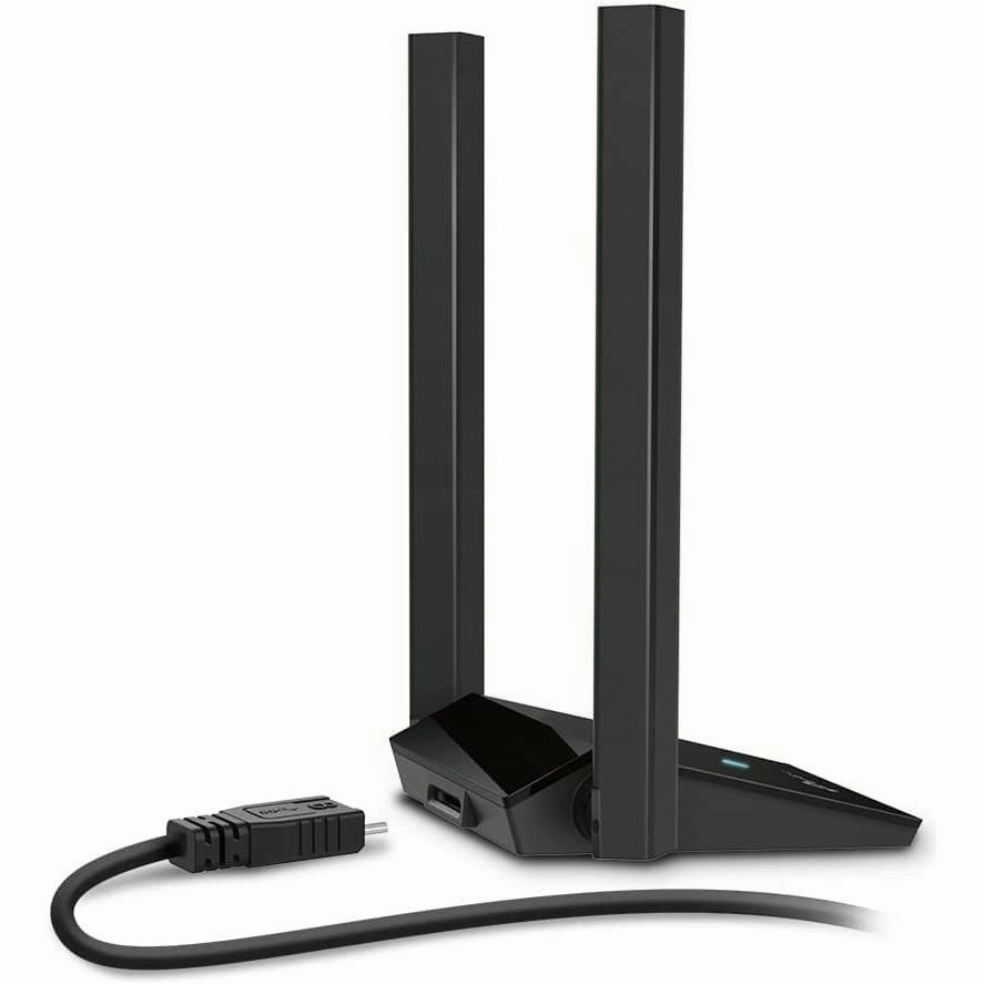 TP-Link AX1800 Wi-Fi 6 Dual Antennas High Gain Wireless USB 3.0 Adapter, Dual-Band, Auto Driver, MU-MIMO, Low- Latency, 1m Cable, Supports Windows 10/11, Highly Secure WPA3 (Archer TX20U Plus), Black