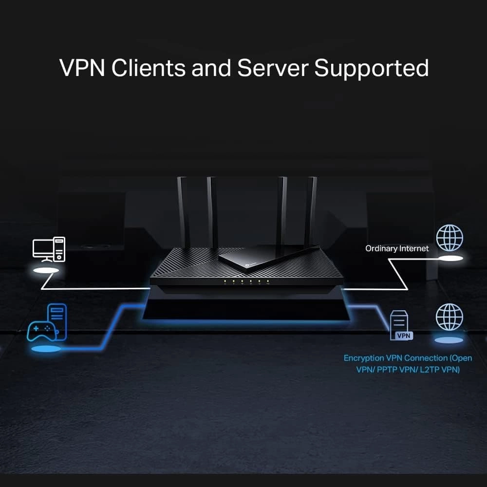 TP-Link AX3000 Multi-Gigabit Wi-Fi 6 Router with 2.5G Port, Dual-Band, OneMesh? /VPN Supported, USB 3.0 Port, Qualcomm CPU, Ideal for Gaming Xbox/PS4/8K Steam, TP-Link HomeShield (Archer AX55 Pro)