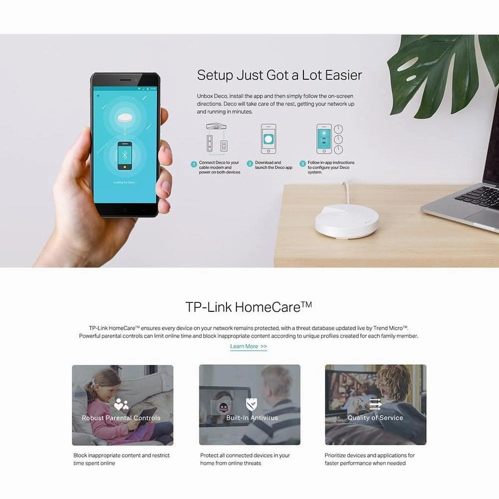 TP-LINK Deco M5 Whole Home WiFi System, Up to 3800 sq ft Coverage - Double Pack (2 Deco M5 Unit)