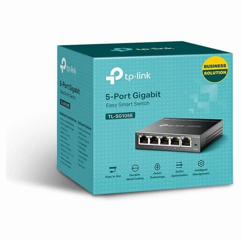 TP-Link Managed Network Switch 5-Port Gigabit, Support QoS VLAN IGMP Snooping, Network Monitoring through Web Interface, 2.82 W